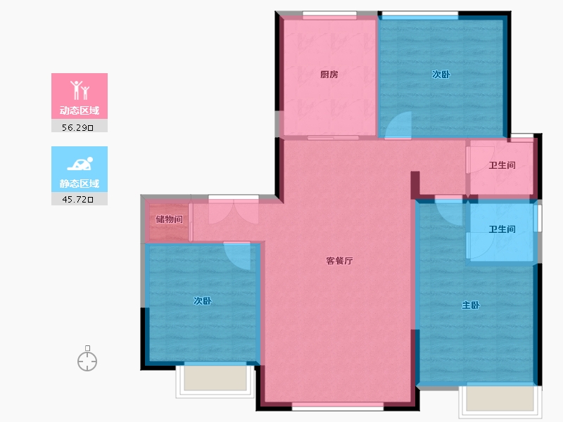 宁夏回族自治区-银川市-鲁银泷玺-92.32-户型库-动静分区