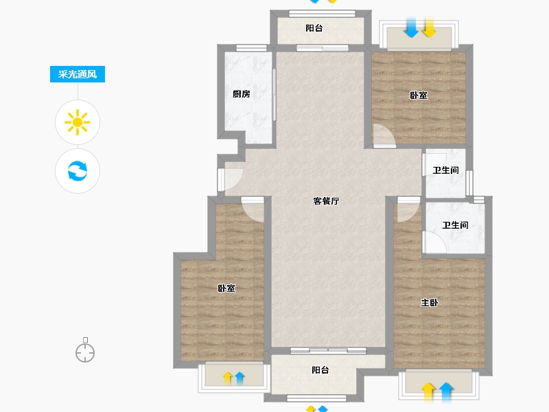 江西省-赣州市-崇义·壹號院-100.87-户型库-采光通风