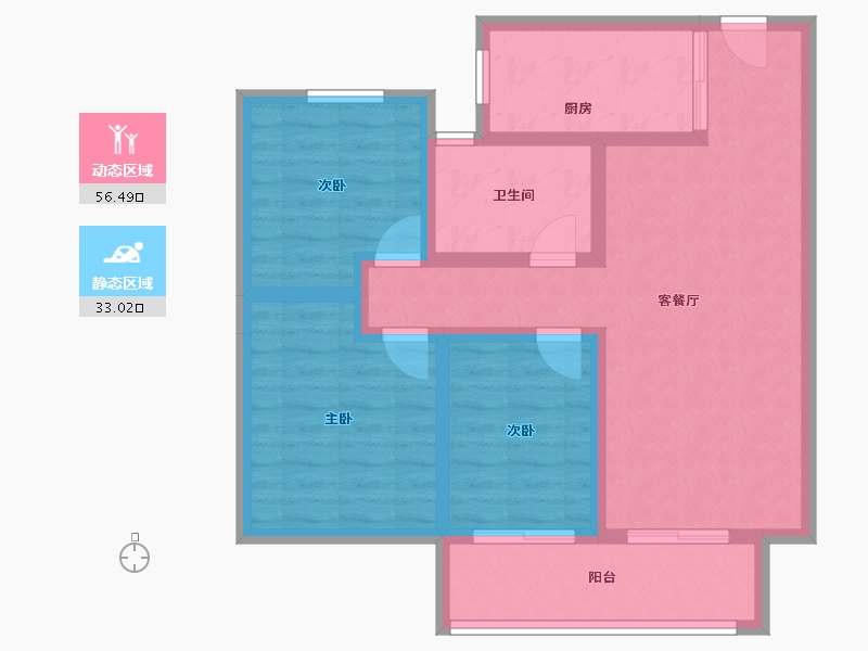 甘肃省-天水市-恒顺阳光城·翡丽湾-78.96-户型库-动静分区