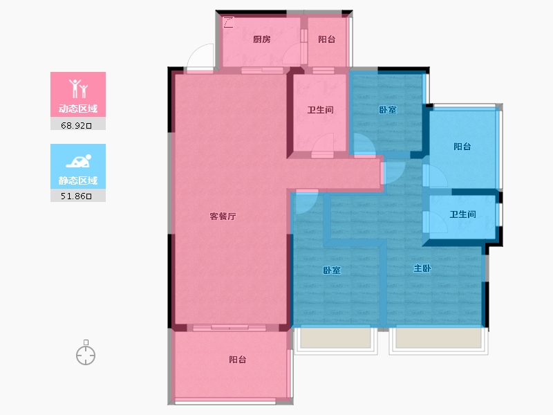 四川省-绵阳市-富临绵州水郡-106.35-户型库-动静分区