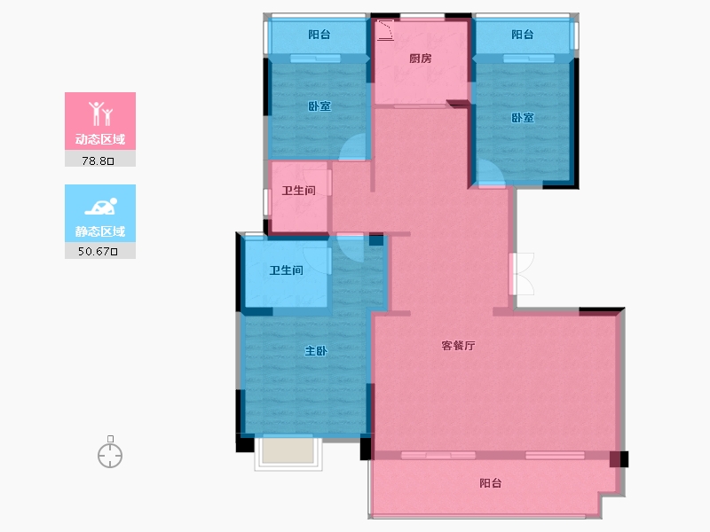 四川省-绵阳市-富临绵州水郡-115.63-户型库-动静分区