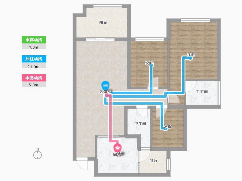 四川省-南充市-鸿通翡翠城-85.62-户型库-动静线