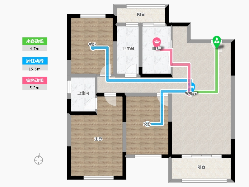 河南省-南阳市-镇平宇信凯旋城-104.97-户型库-动静线