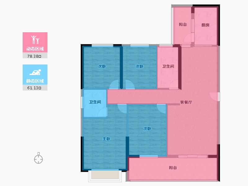 湖北省-咸宁市-信达森林公馆-126.55-户型库-动静分区