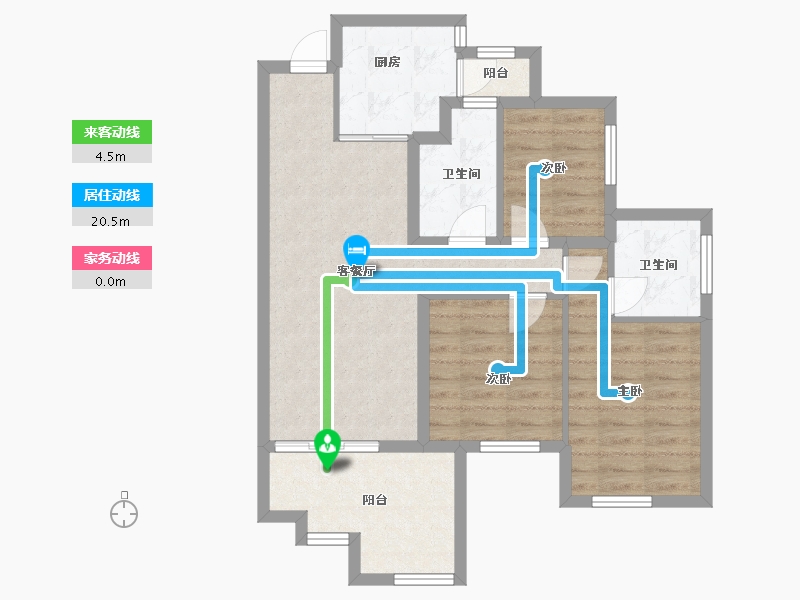 四川省-南充市-鸿通文德中央大境-74.56-户型库-动静线