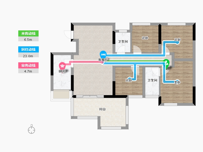 四川省-南充市-凯旋会展新城-86.88-户型库-动静线