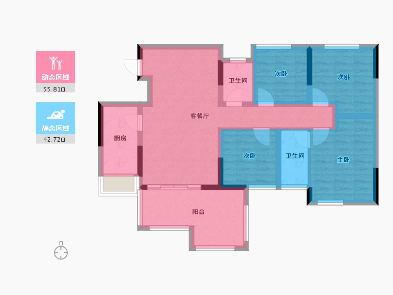 四川省-南充市-凯旋会展新城-86.88-户型库-动静分区