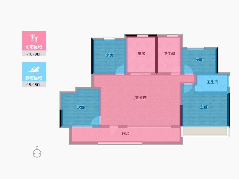 甘肃省-天水市-奥特莱斯·明月江南-105.29-户型库-动静分区