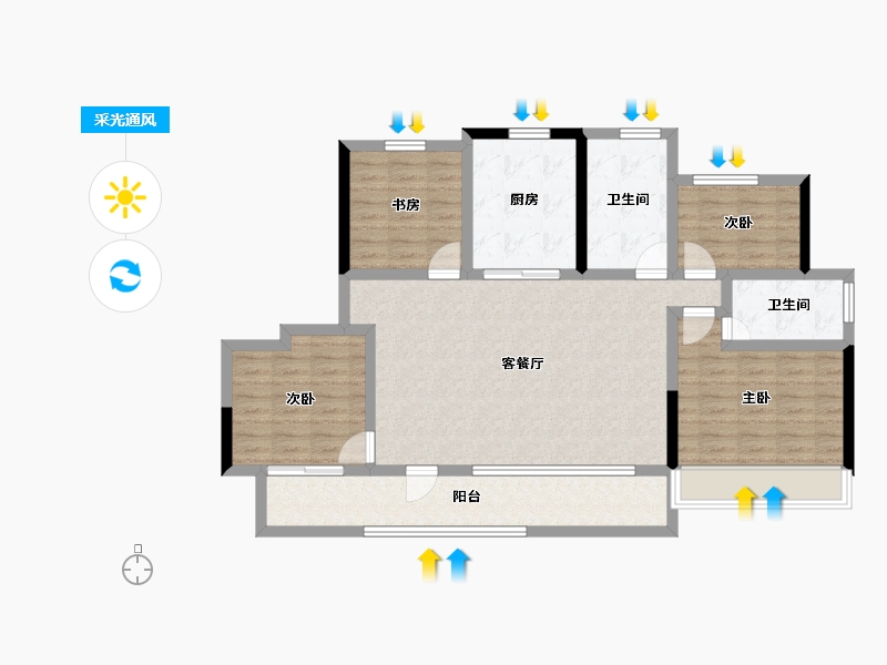 甘肃省-天水市-奥特莱斯·明月江南-105.29-户型库-采光通风