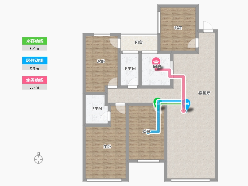 山东省-枣庄市-滕州凯润花园-120.96-户型库-动静线