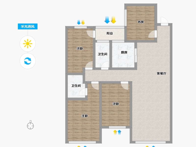 山东省-枣庄市-滕州凯润花园-120.96-户型库-采光通风