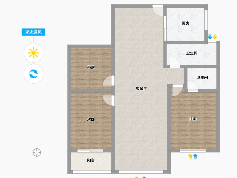 山东省-枣庄市-滕州凯润花园-112.59-户型库-采光通风