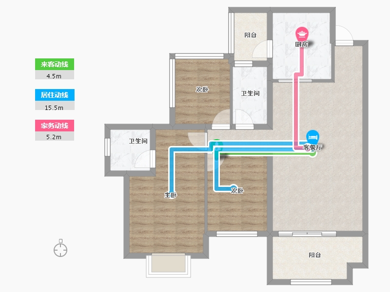 四川省-南充市-鸿通翡翠城-89.95-户型库-动静线