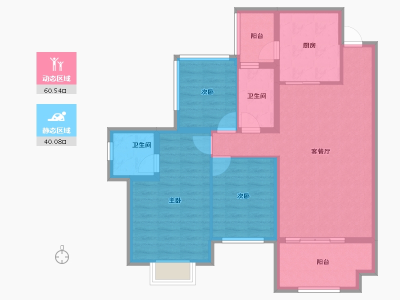 四川省-南充市-鸿通翡翠城-89.95-户型库-动静分区