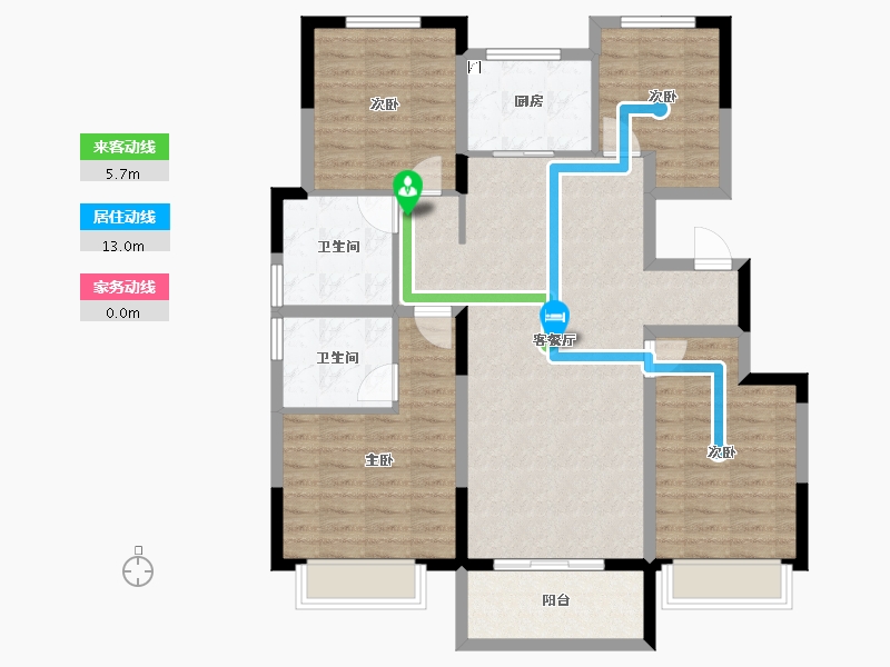 山东省-枣庄市-东山华府-104.04-户型库-动静线