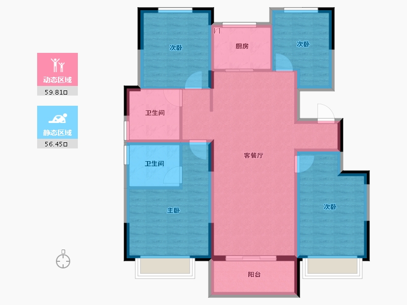 山东省-枣庄市-东山华府-104.04-户型库-动静分区