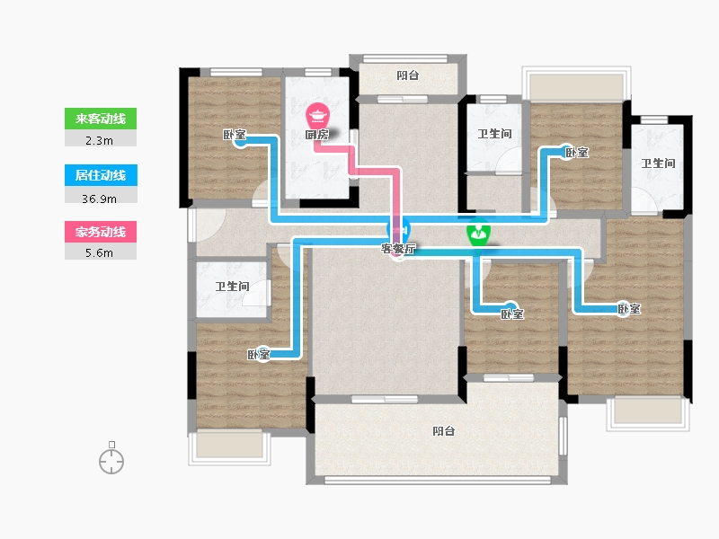 湖北省-荆门市-洋丰·凤凰香醍-143.57-户型库-动静线