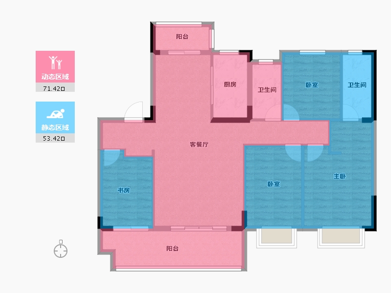 福建省-莆田市-保利城湖心岛Ⅱ-113.38-户型库-动静分区