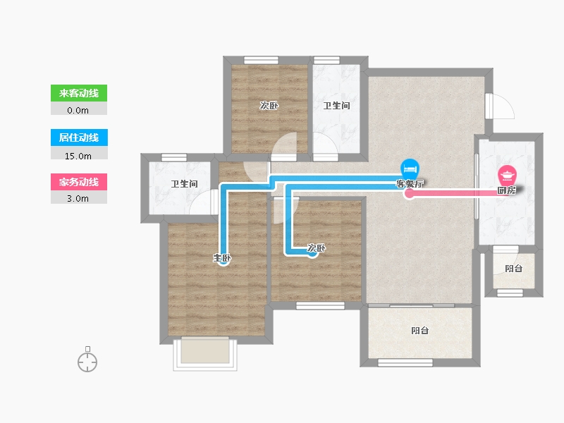 四川省-南充市-鸿通翡翠城-77.16-户型库-动静线