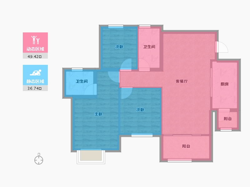 四川省-南充市-鸿通翡翠城-77.16-户型库-动静分区