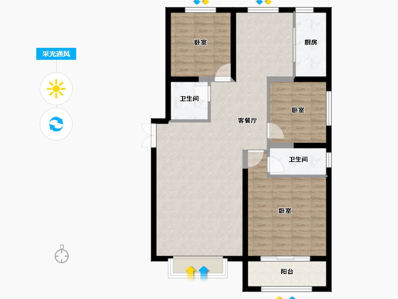 河北省-秦皇岛市-博维美墅-96.70-户型库-采光通风