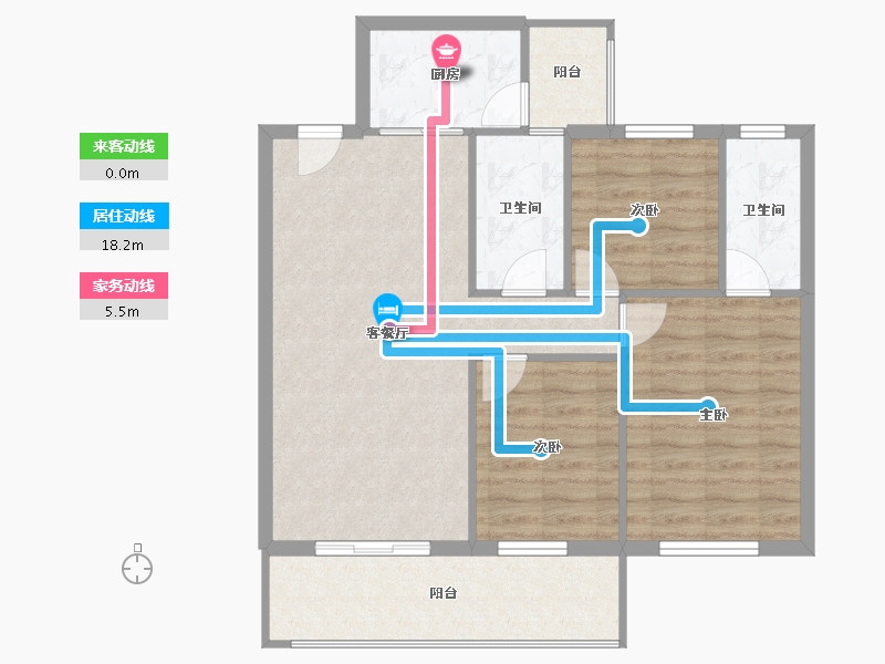 湖北省-咸宁市-信达森林公馆-84.22-户型库-动静线