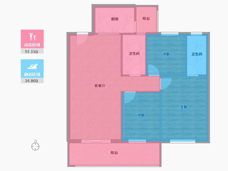 湖北省-咸宁市-信达森林公馆-84.22-户型库-动静分区