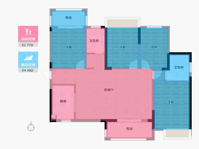 湖南省-郴州市-金色中央翰府-115.01-户型库-动静分区