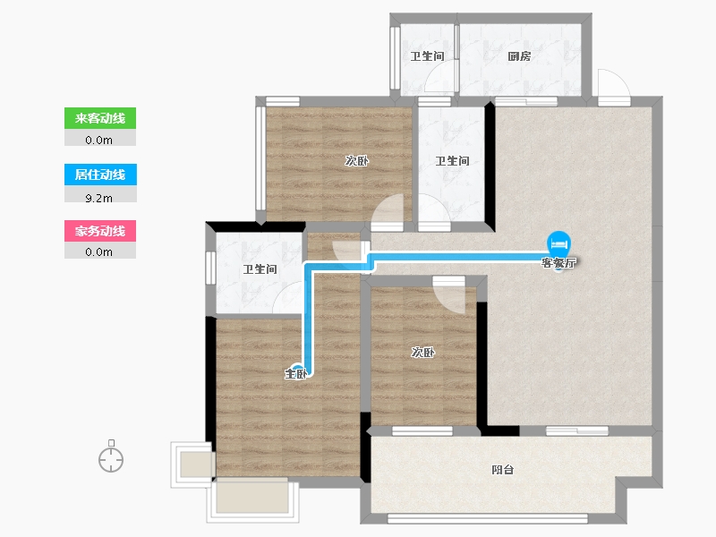 贵州省-黔东南苗族侗族自治州-领地·天御-96.53-户型库-动静线