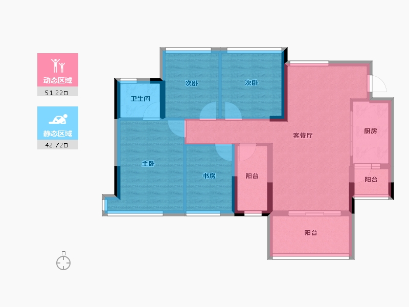 四川省-南充市-优筑紫御天骄-83.63-户型库-动静分区