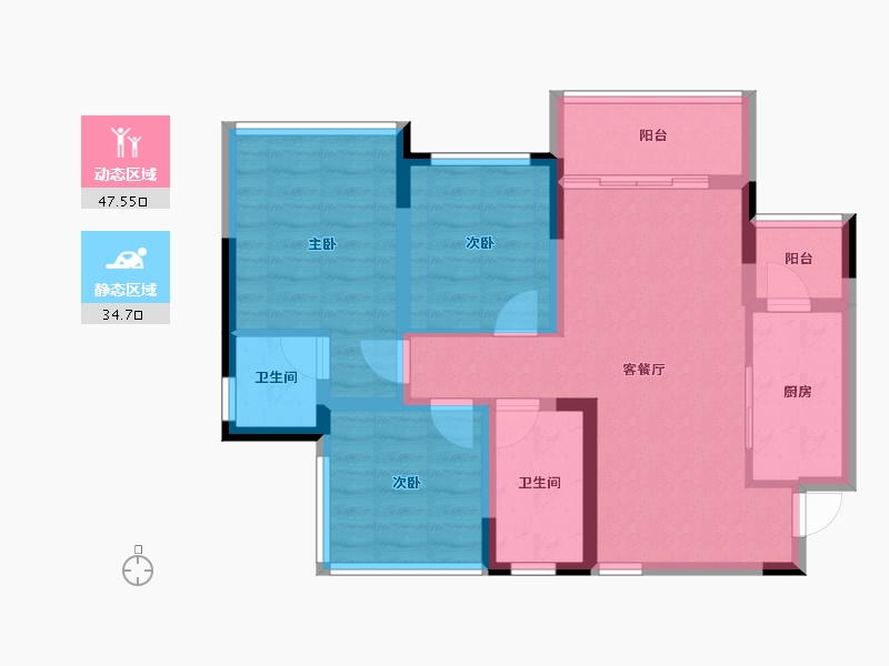 四川省-南充市-优筑紫御天骄-72.34-户型库-动静分区