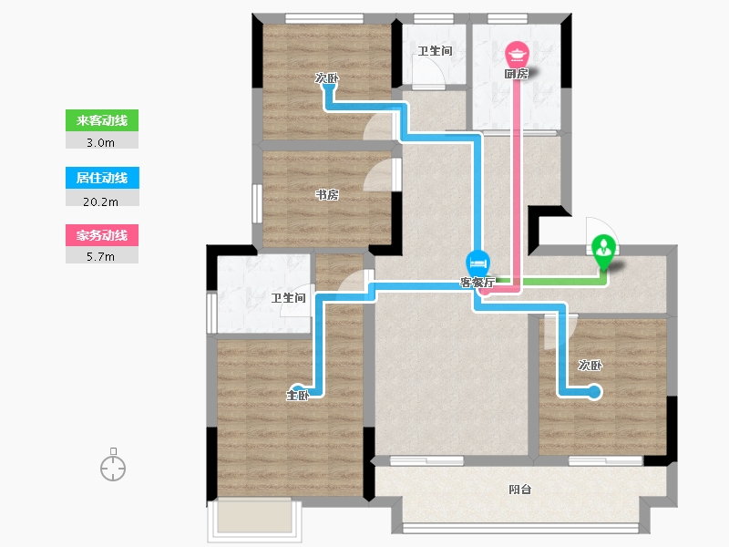 安徽省-宿州市-香格里拉·紫薇-96.06-户型库-动静线