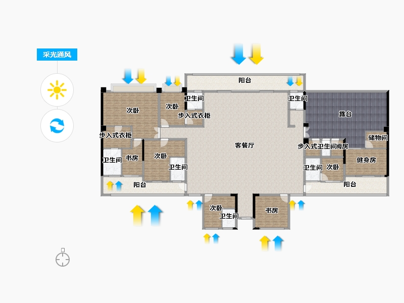 贵州省-贵阳市-远大美域三期2组团-520.95-户型库-采光通风