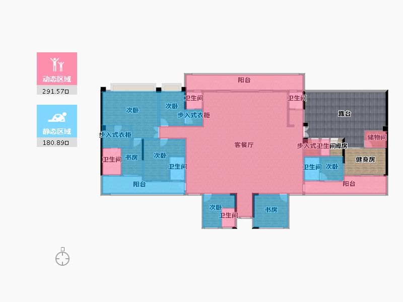 贵州省-贵阳市-远大美域三期2组团-520.95-户型库-动静分区