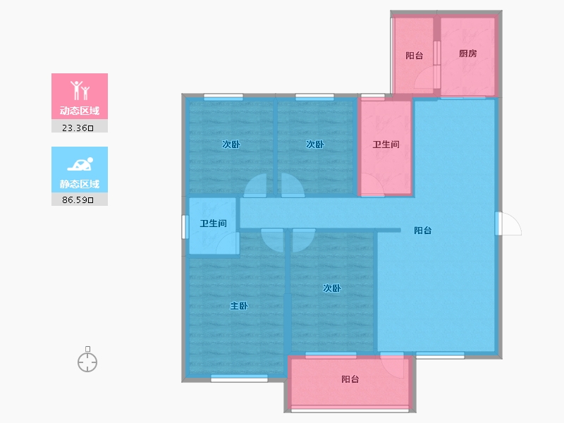 湖北省-咸宁市-信达森林公馆-98.84-户型库-动静分区