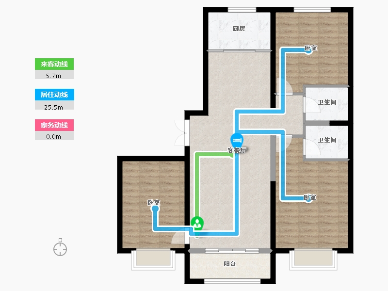 河北省-秦皇岛市-博维美墅-100.46-户型库-动静线