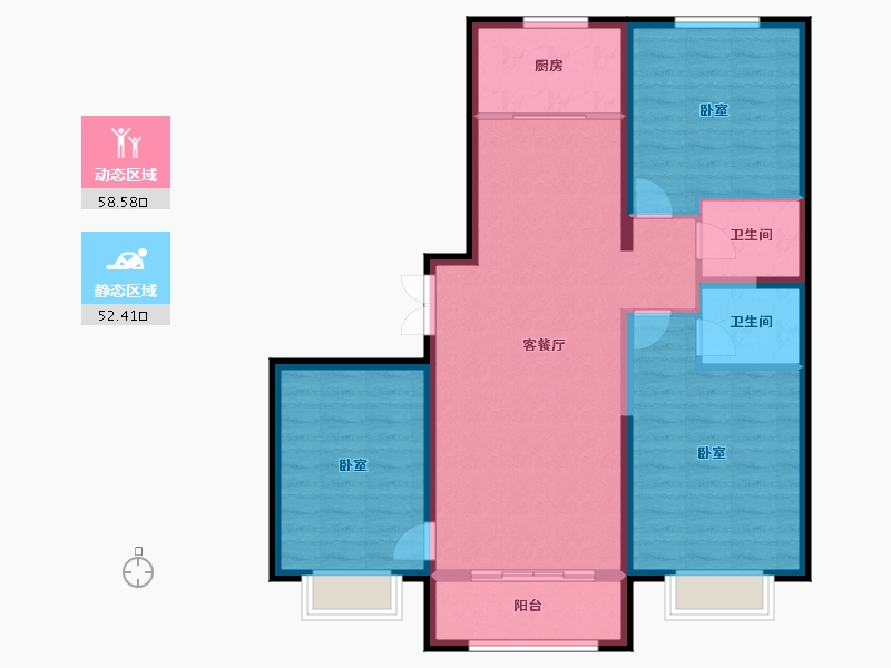 河北省-秦皇岛市-博维美墅-100.46-户型库-动静分区