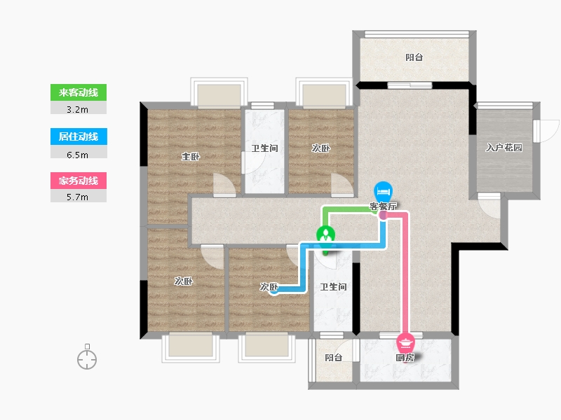 广东省-梅州市-兴宁胜雄花园-102.77-户型库-动静线