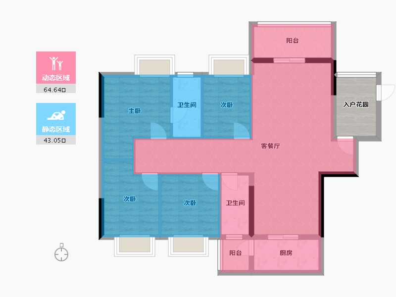 广东省-梅州市-兴宁胜雄花园-102.77-户型库-动静分区