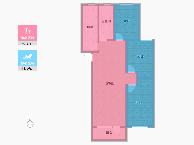 山东省-淄博市-新城誉府-111.21-户型库-动静分区