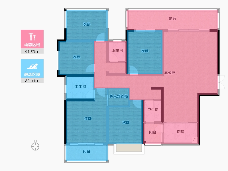 广西壮族自治区-南宁市-路桥锦绣系列二期-180.00-户型库-动静分区