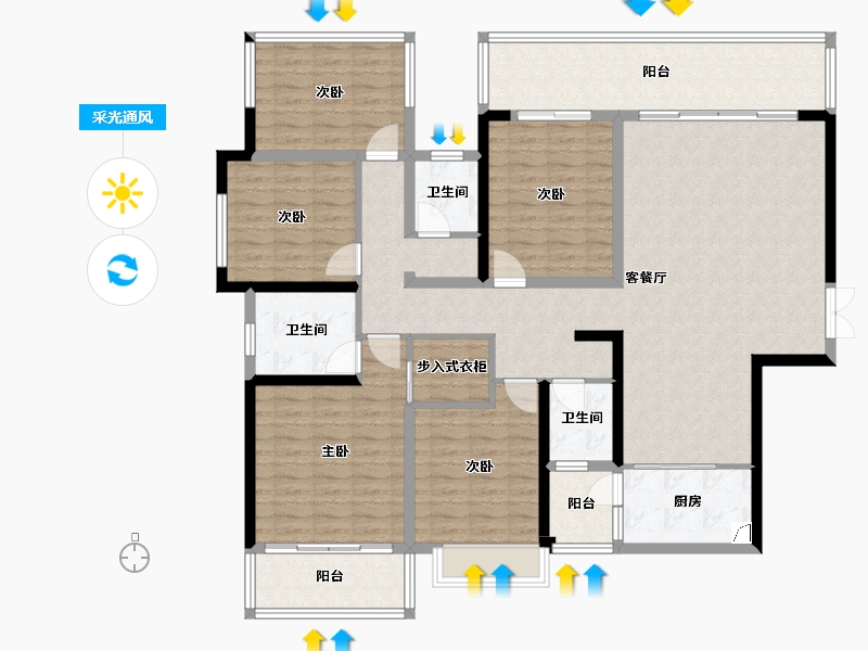 广西壮族自治区-南宁市-路桥锦绣系列二期-180.00-户型库-采光通风