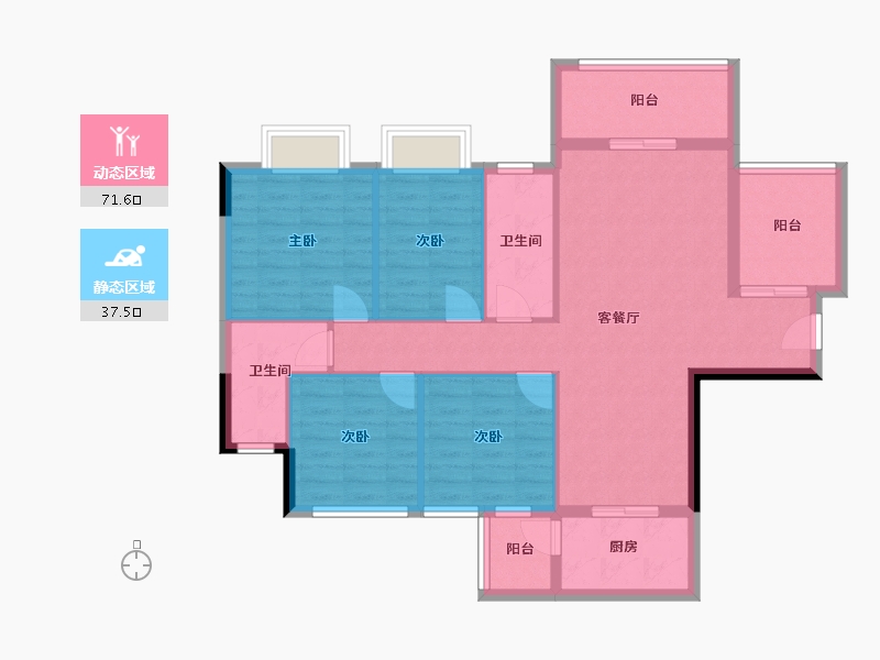 广东省-梅州市-兴宁胜雄花园-97.99-户型库-动静分区