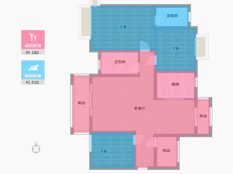 湖南省-长沙市-润和山水郡-104.00-户型库-动静分区