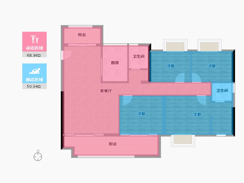 福建省-南平市-世茂三木云澜-108.01-户型库-动静分区