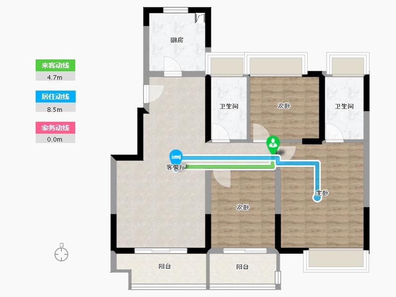 江苏省-苏州市-四季佳苑-89.98-户型库-动静线