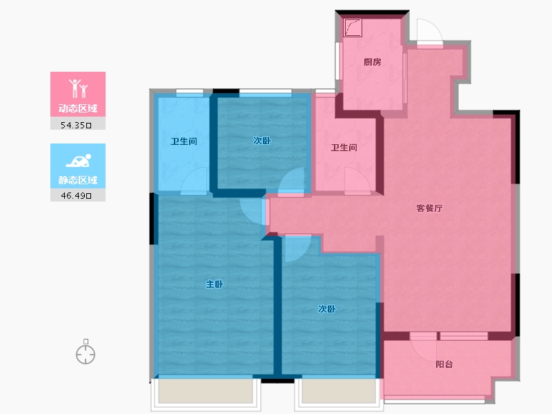 山东省-潍坊市-大有世家-89.21-户型库-动静分区