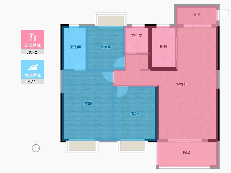 江西省-南昌市-联发时代天骄-94.62-户型库-动静分区