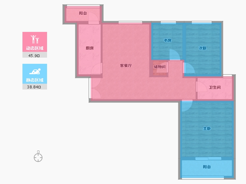 山西省-吕梁市-鑫飞佳苑商住区-74.73-户型库-动静分区