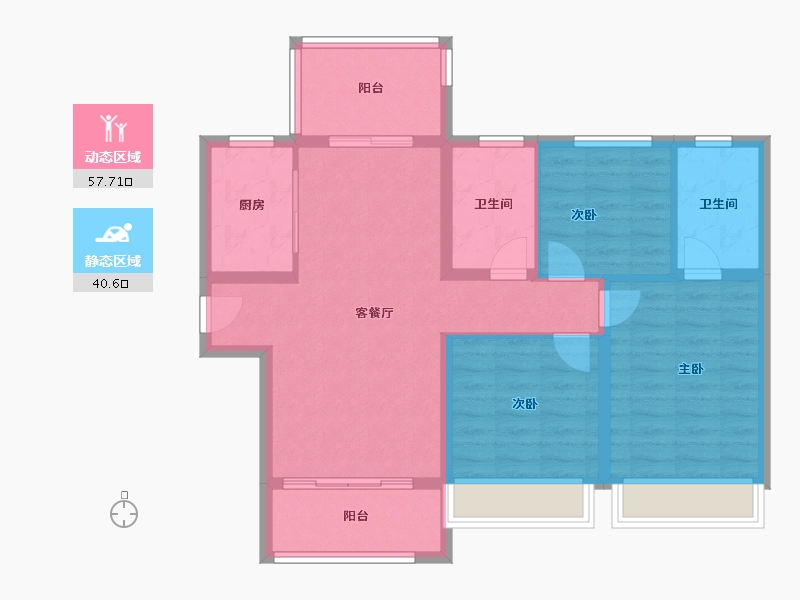 河南省-郑州市-融信江湾城-88.00-户型库-动静分区